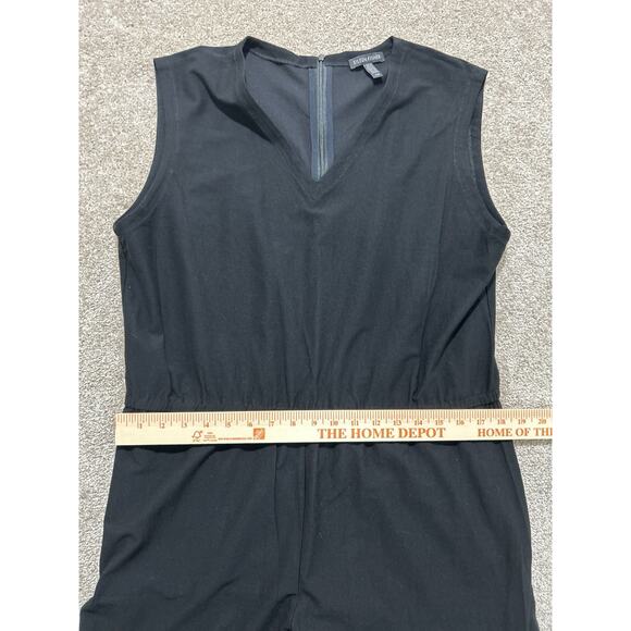 EILEEN FISHER Women’s L Black V-Neck Washable Crepe Stretch Jersey Jumpsuit  - Picture 7 of 11
